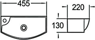 Раковина подвесная SantiLine SL-2013R 45см правая белый
